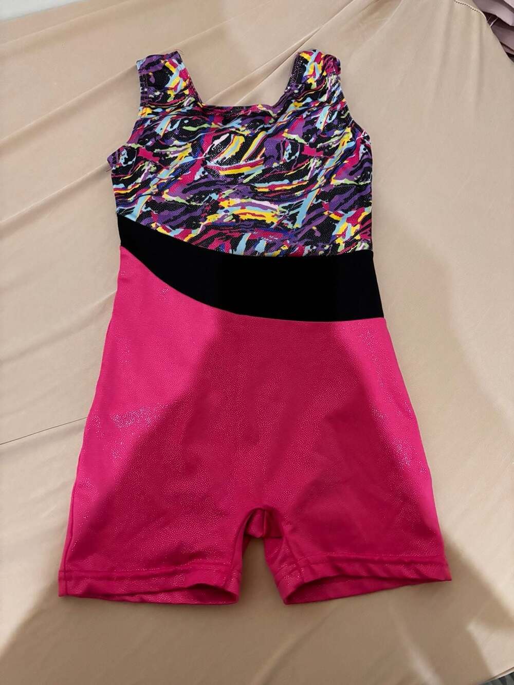 Freestyle By Danskin Gymnastics Biketard Romper Bright Colorful